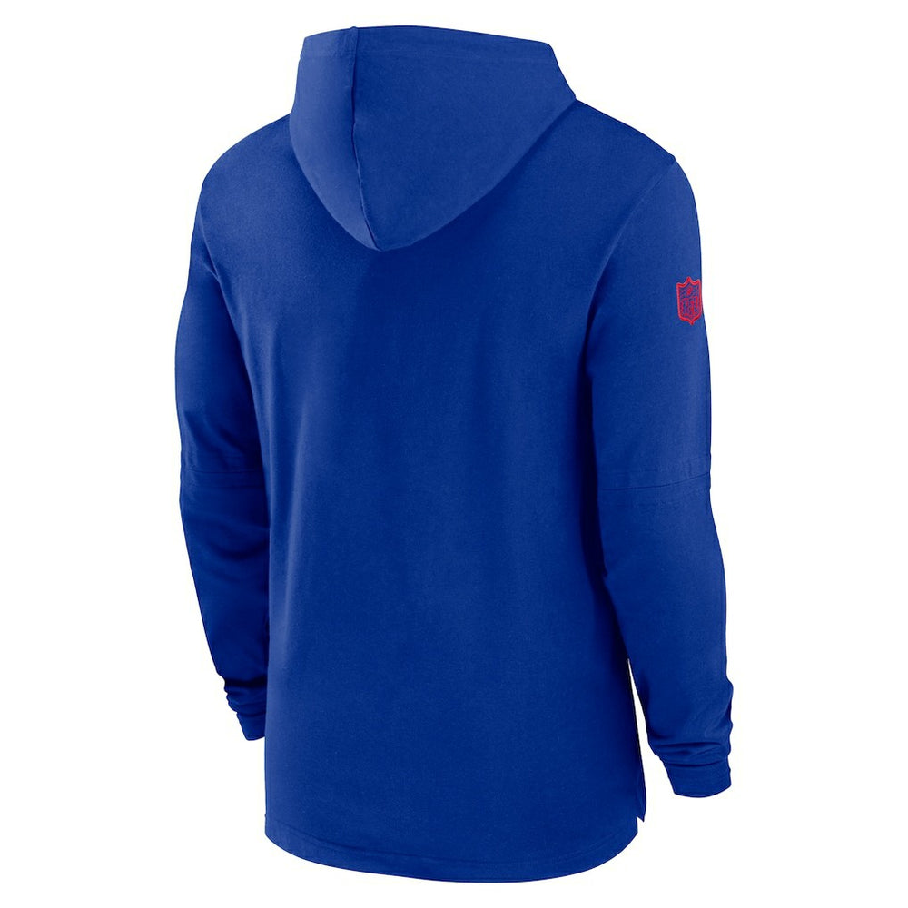 Buffalo Bills 2024/25 Sideline Performance Long Sleeve Hoodie T-Shirt - Royal Hoodies