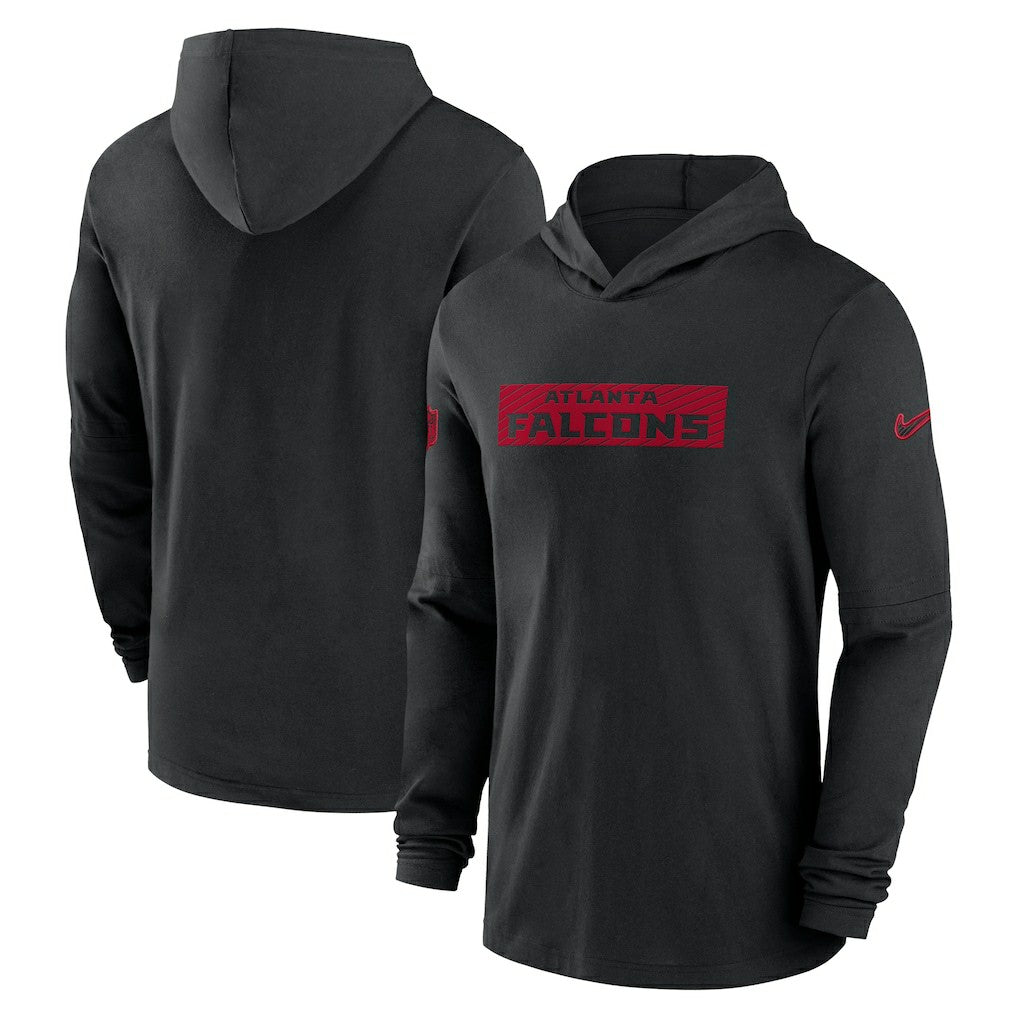 Atlanta Falcons 2024/25 Sideline Performance Long Sleeve Hoodie T-Shirt - Black Hoodies