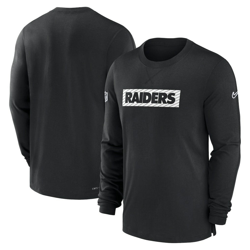 Las Vegas Raiders Sideline Player Performance Long Sleeve T-Shirt - Black T-shirts