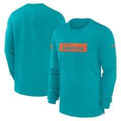 Miami Dolphins Sideline Player Performance Long Sleeve T-Shirt - Aqua T-shirts