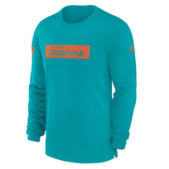 Miami Dolphins Sideline Player Performance Long Sleeve T-Shirt - Aqua T-shirts