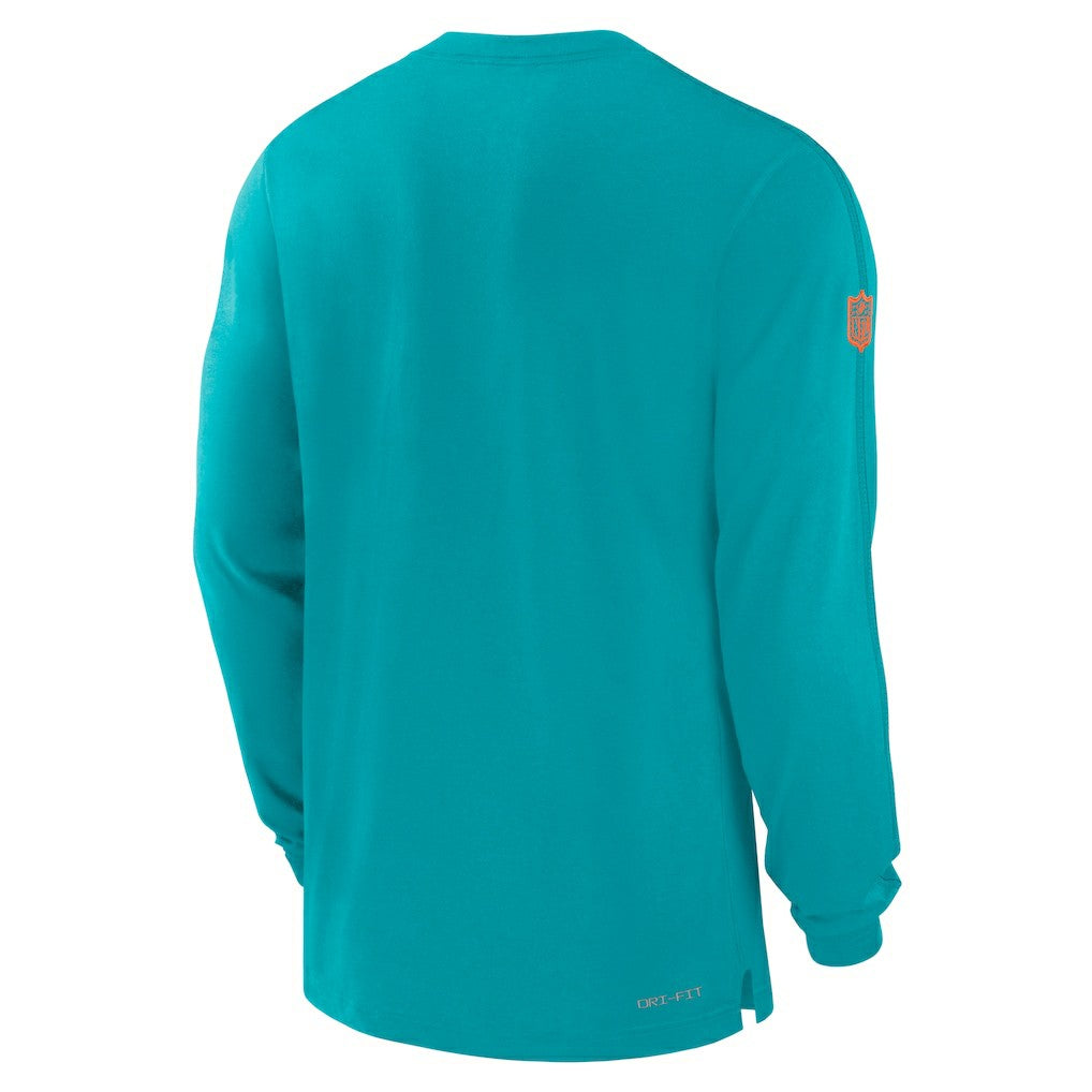 Miami Dolphins Sideline Player Performance Long Sleeve T-Shirt - Aqua T-shirts