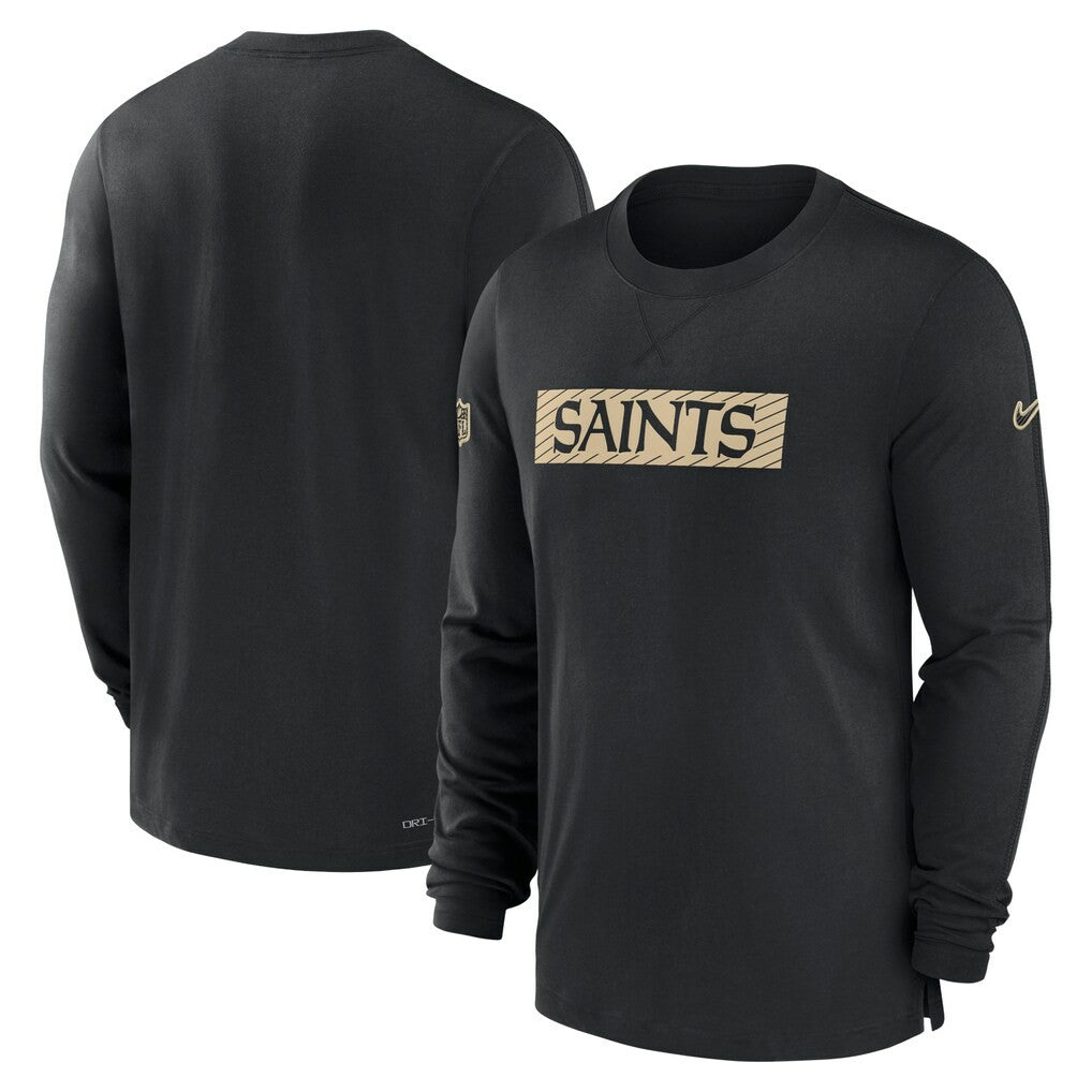 New Orleans Saints Sideline Player Performance Long Sleeve T-Shirt - Black T-shirts