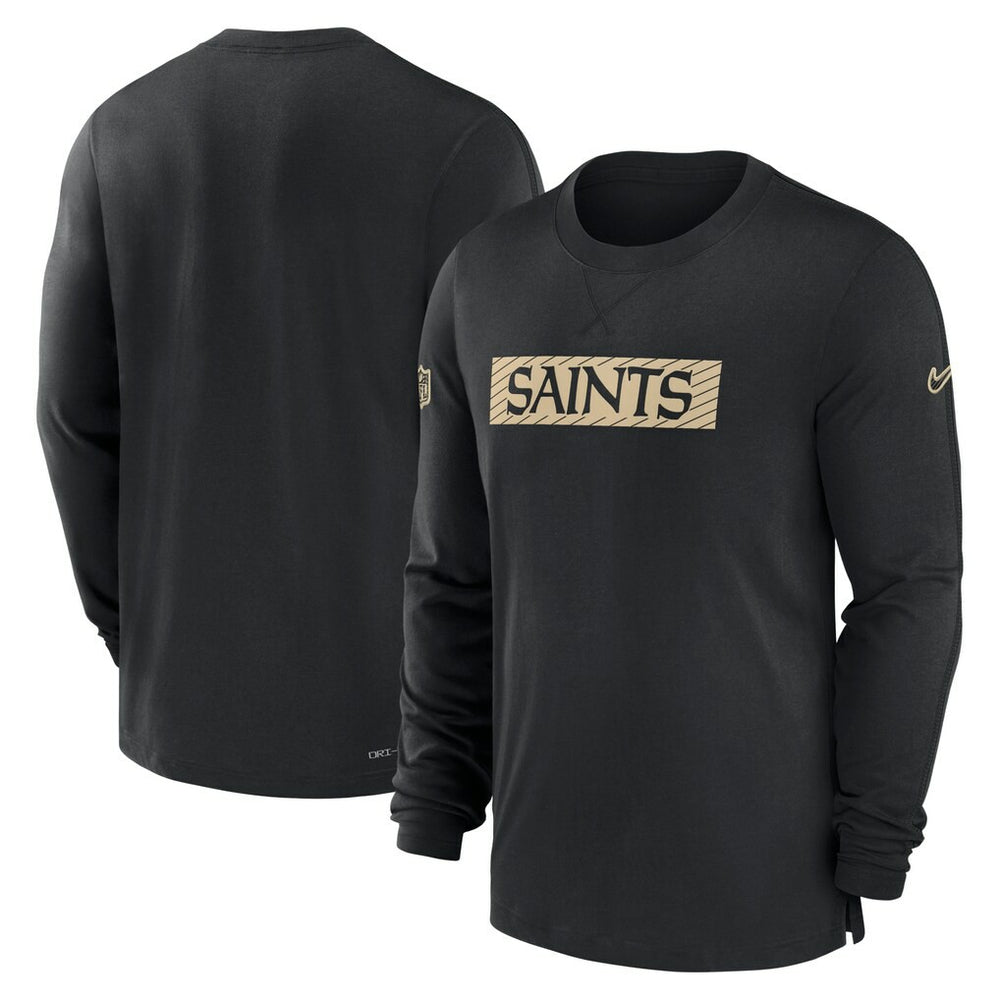 New Orleans Saints Sideline Player Performance Long Sleeve T-Shirt - Black T-shirts