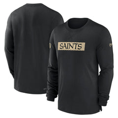 New Orleans Saints Sideline Player Performance Long Sleeve T-Shirt - Black T-shirts