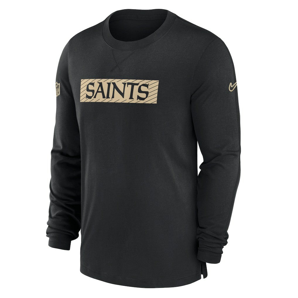 New Orleans Saints Sideline Player Performance Long Sleeve T-Shirt - Black T-shirts