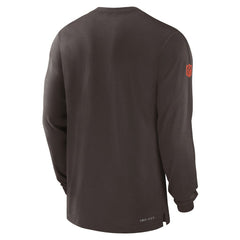 Cleveland Browns Sideline Player Performance Long Sleeve T-Shirt - Brown T-shirts