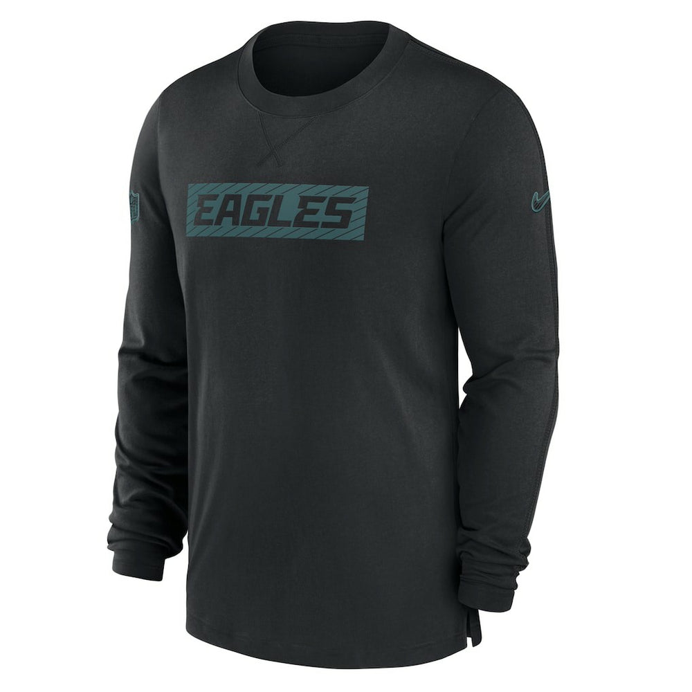 Philadelphia Eagles Sideline Player Performance Long Sleeve T-Shirt - Black T-shirts