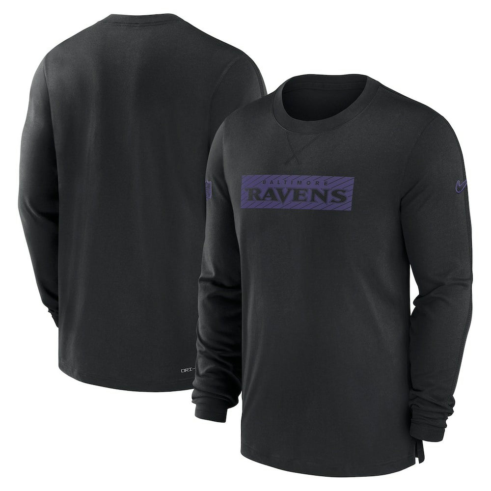 Baltimore Ravens Sideline Player Performance Long Sleeve T-Shirt - Black T-shirts