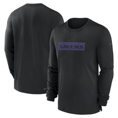 Baltimore Ravens Sideline Player Performance Long Sleeve T-Shirt - Black T-shirts