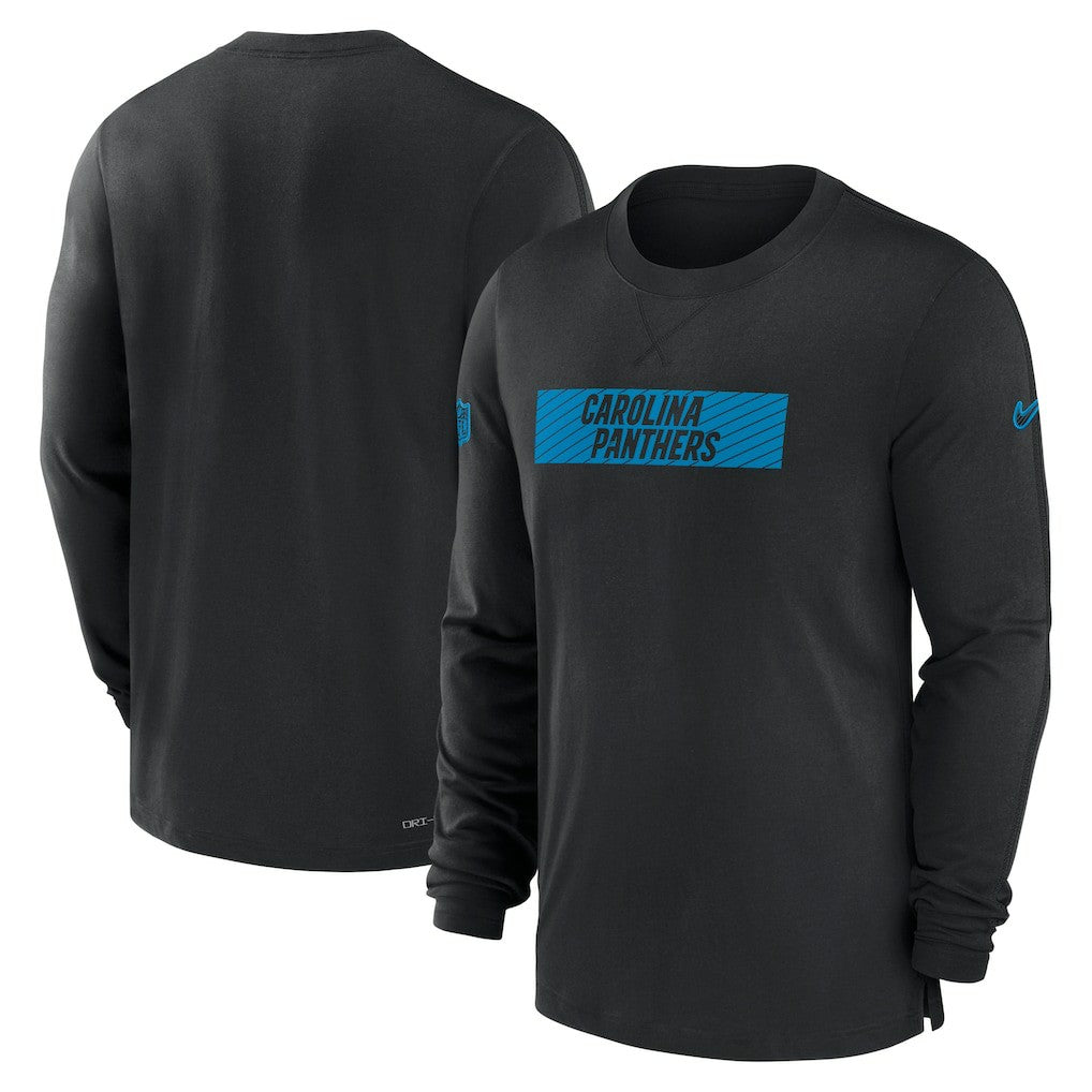 Carolina Panthers Sideline Player Performance Long Sleeve T-Shirt - Black T-shirts