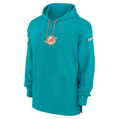 Miami Dolphins Sideline Jersey Performance Pullover Hoodie - Aqua Jerseys