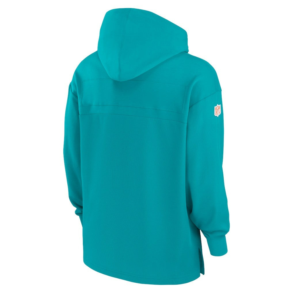 Miami Dolphins Sideline Jersey Performance Pullover Hoodie - Aqua Jerseys