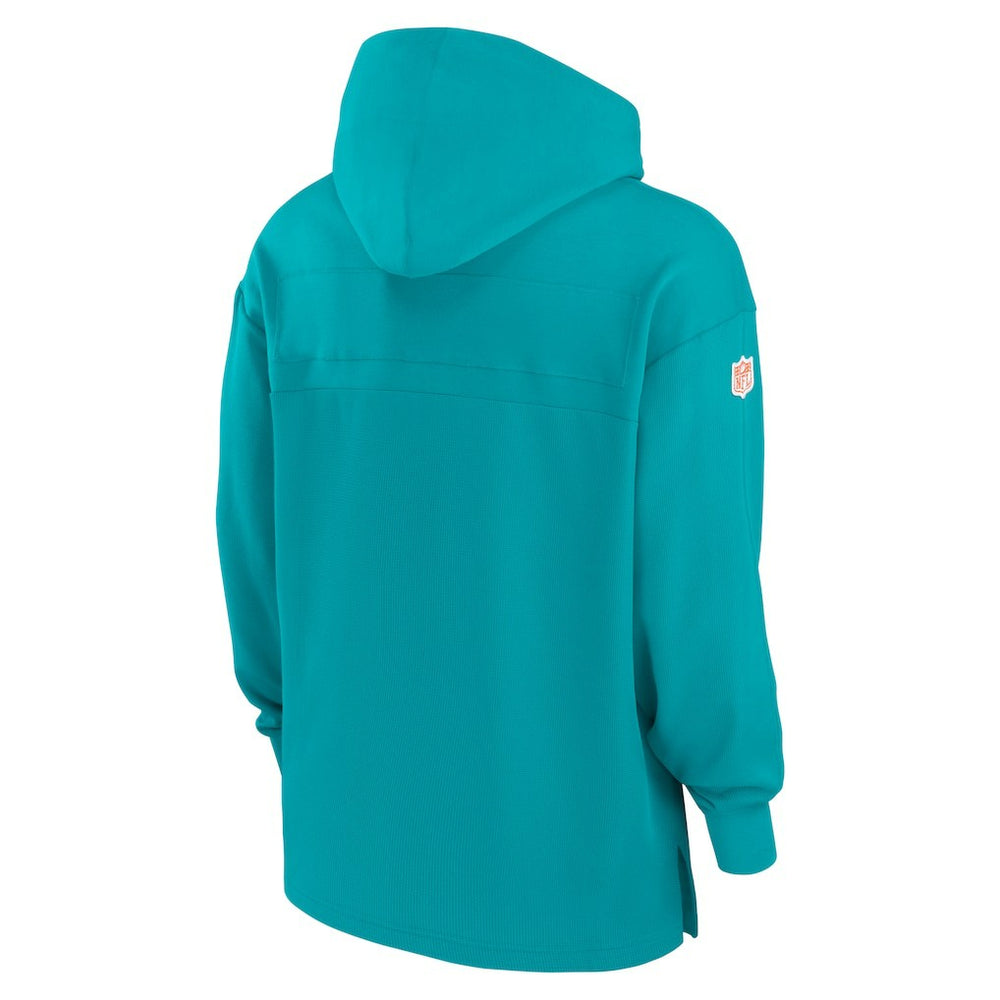 Miami Dolphins Sideline Jersey Performance Pullover Hoodie - Aqua Jerseys
