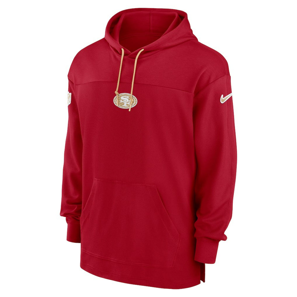 San Francisco 49ers Sideline Jersey Performance Pullover Hoodie - Scarlet Jerseys