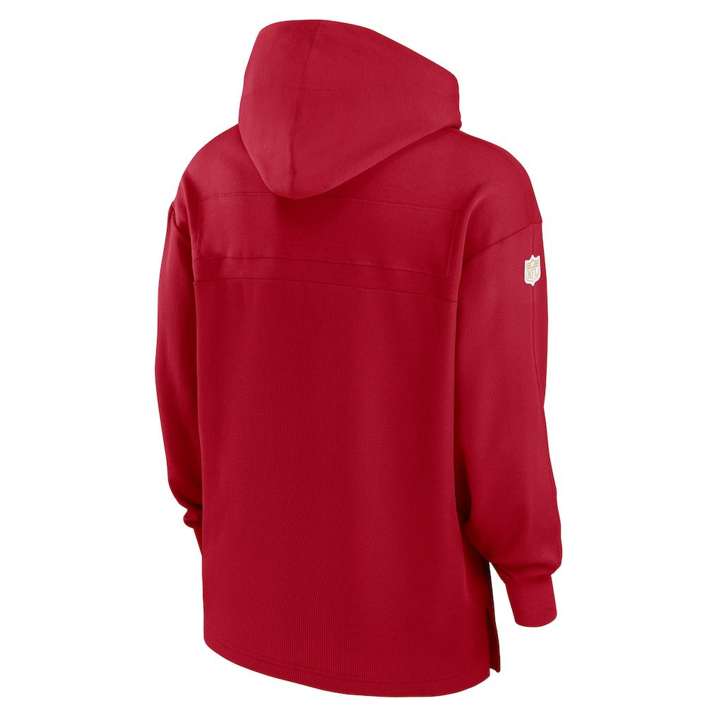 San Francisco 49ers Sideline Jersey Performance Pullover Hoodie - Scarlet Jerseys