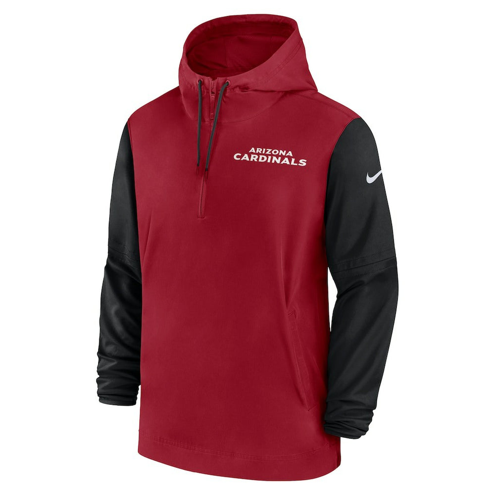 Arizona Cardinals 2024/25 Sideline Pre-Game Player 1/2-Zip Hoodie Jacket - Cardinal/Black Hoodies