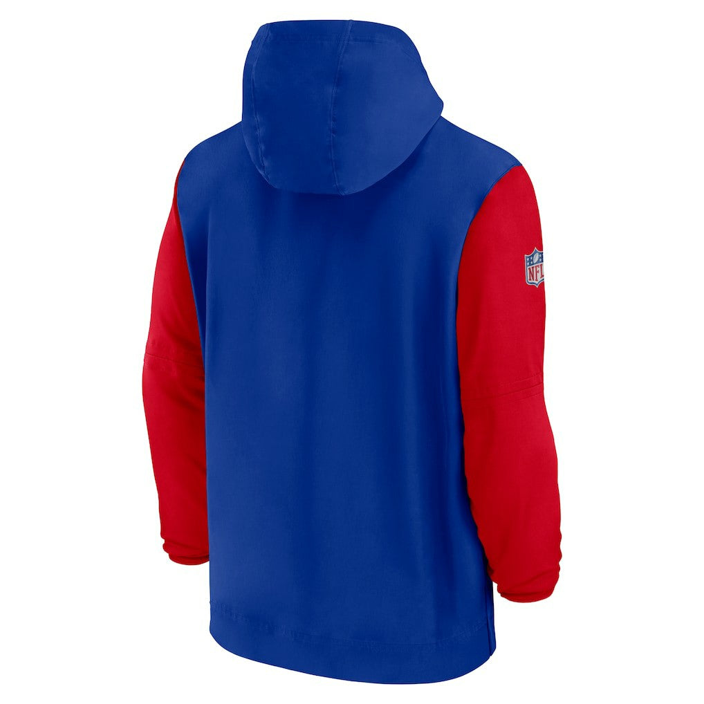 Buffalo Bills 2024/25 Sideline Pre-Game Player 1/2-Zip Hoodie Jacket - Royal/Red Hoodies