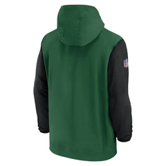 New York Jets 2024/25 Sideline Pre-Game Player 1/2-Zip Hoodie Jacket - Green/Black Hoodies