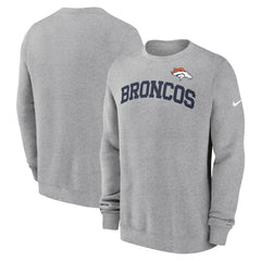 Denver Broncos Club Pullover Sweatshirt - Heather Gray Pullover