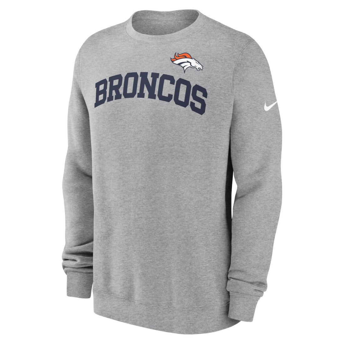 Denver Broncos Club Pullover Sweatshirt - Heather Gray Pullover