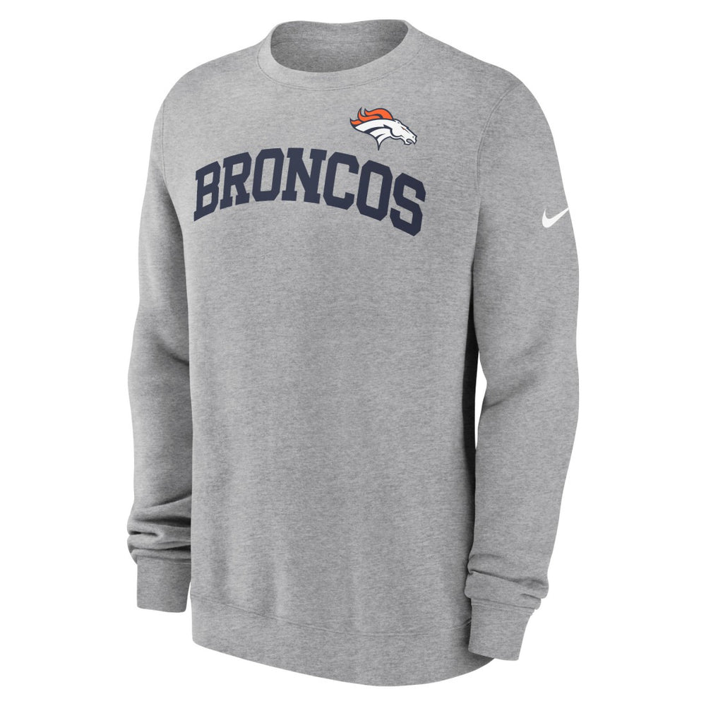 Denver Broncos Club Pullover Sweatshirt - Heather Gray Pullover