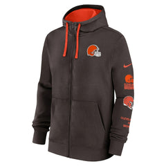 Cleveland Browns Primetime Club Full-Zip Hoodie - Brown Hoodies