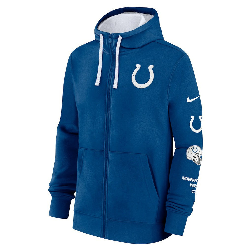Indianapolis Colts Primetime Club Full-Zip Hoodie - Royal Hoodies