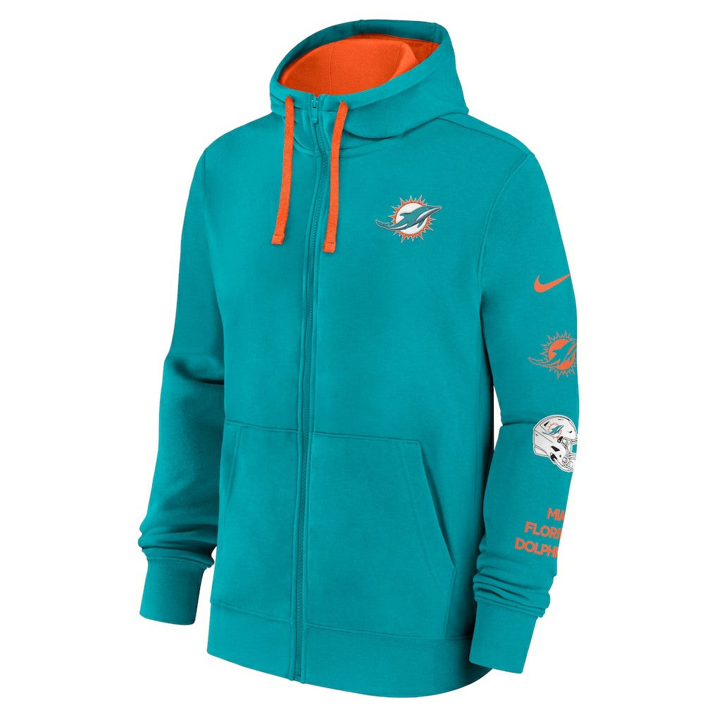Miami Dolphins Primetime Club Full-Zip Hoodie - Aqua Hoodies
