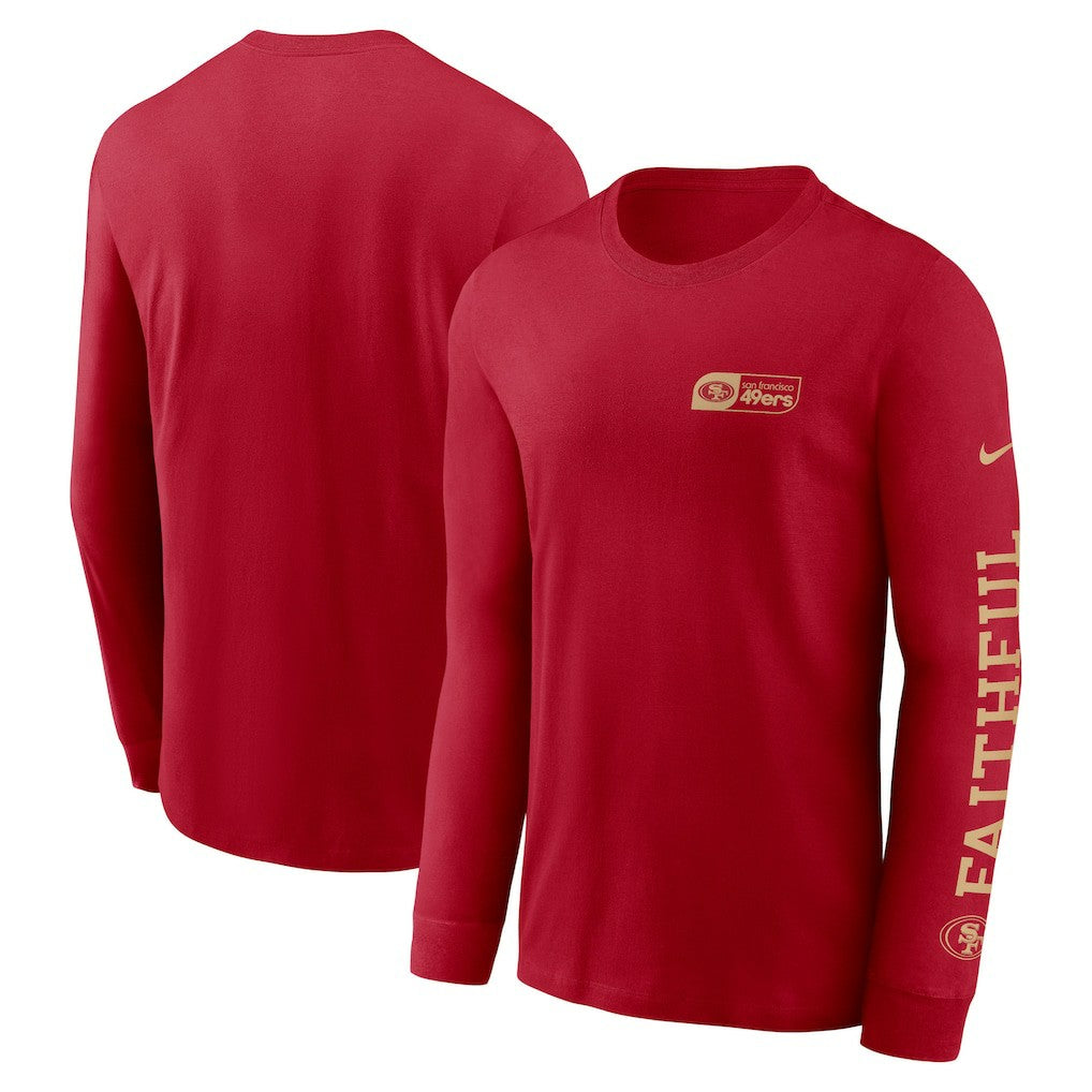 San Francisco 49ers All Out Long Sleeve T-Shirt - Scarlet T-shirts