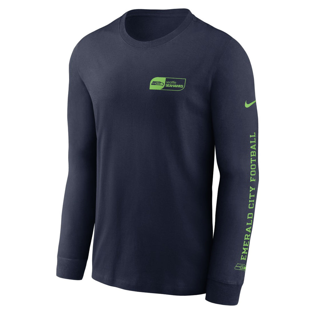 Seattle Seahawks All Out Long Sleeve T-Shirt - College Navy T-shirts