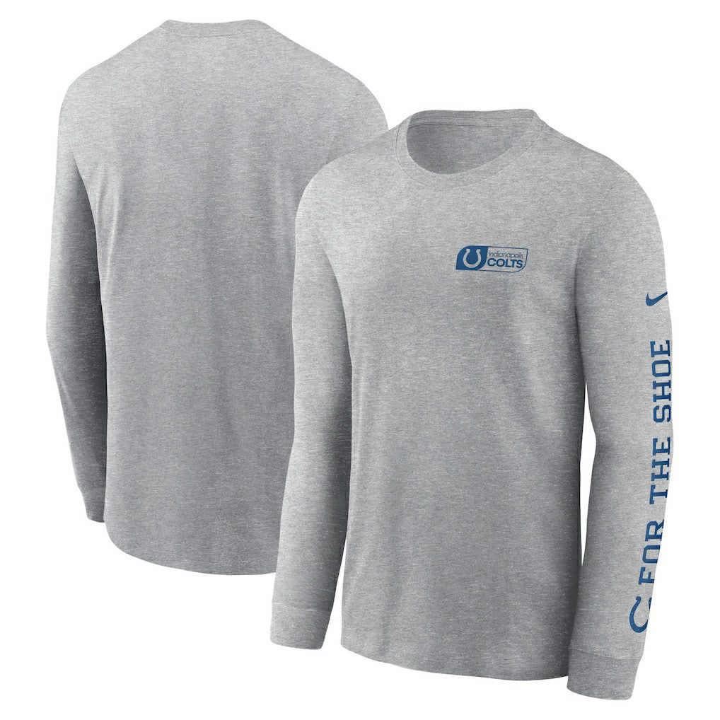 Indianapolis Colts All Out Long Sleeve T-Shirt - Heather Gray T-shirts