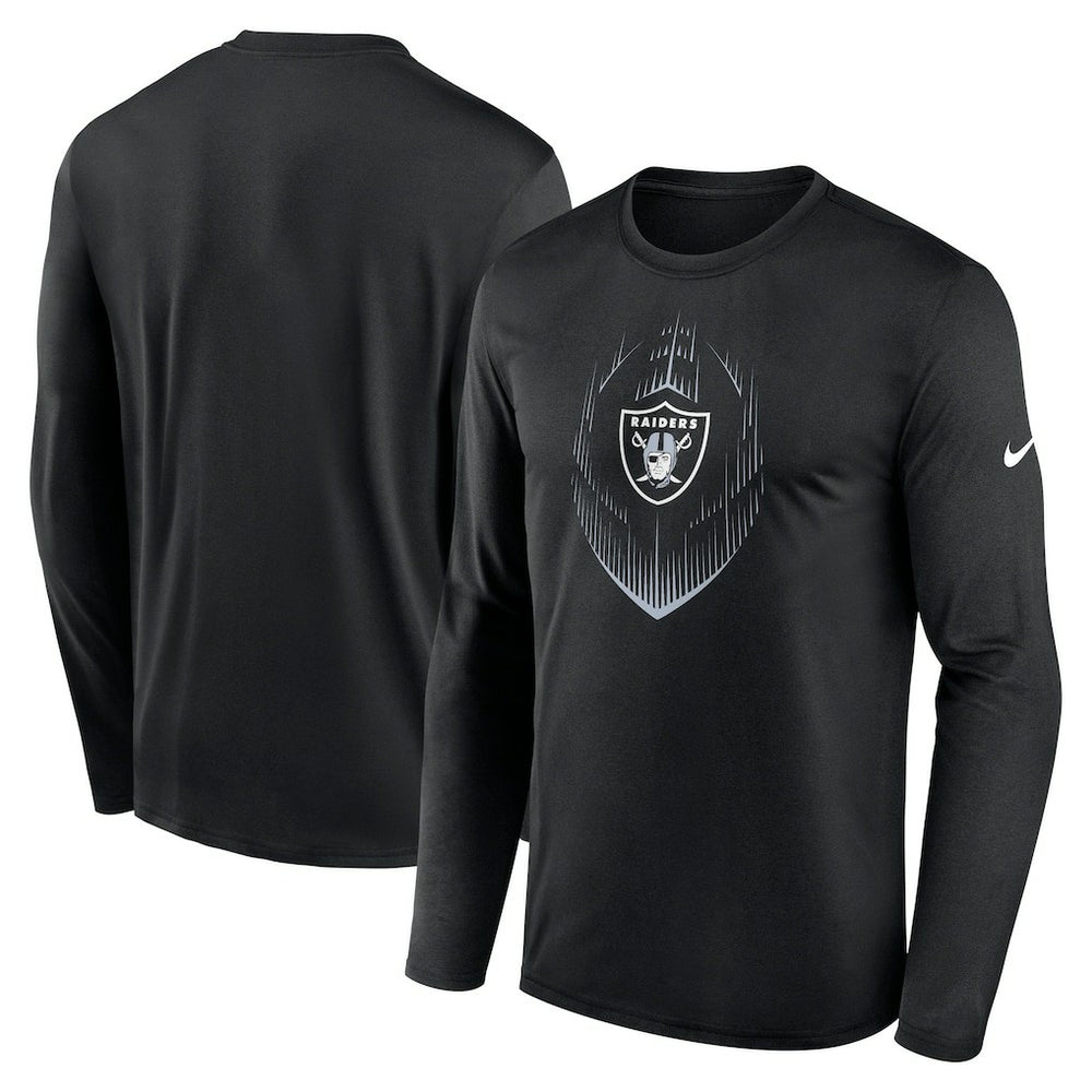 Las Vegas Raiders Icon Legend Performance Long Sleeve T-Shirt - Black T-shirts