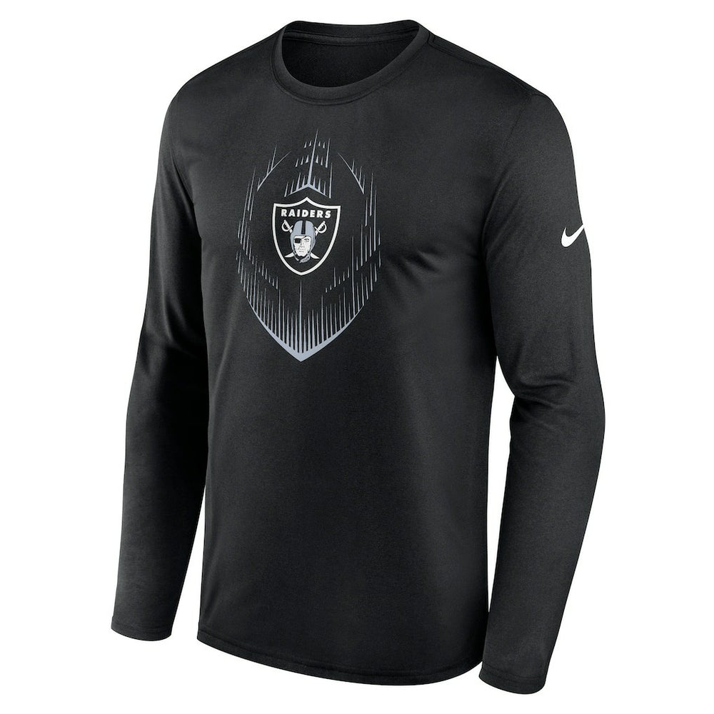 Las Vegas Raiders Icon Legend Performance Long Sleeve T-Shirt - Black T-shirts