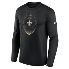 New Orleans Saints Icon Legend Performance Long Sleeve T-Shirt - Black T-shirts