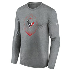 Houston Texans Icon Legend Performance Long Sleeve T-Shirt - Heather Gray T-shirts