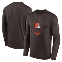 Cleveland Browns Icon Legend Performance Long Sleeve T-Shirt - Brown T-shirts