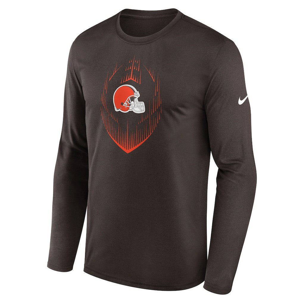 Cleveland Browns Icon Legend Performance Long Sleeve T-Shirt - Brown T-shirts