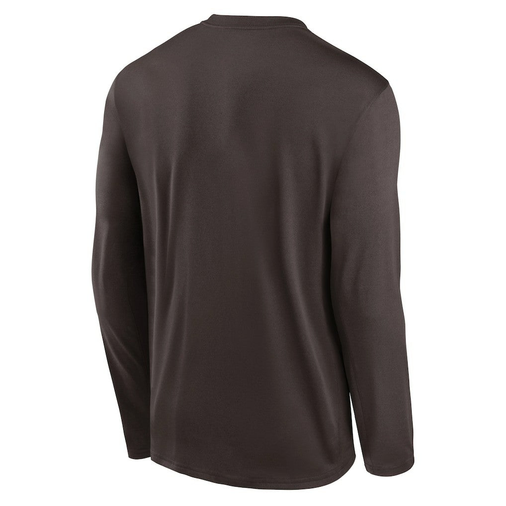 Cleveland Browns Icon Legend Performance Long Sleeve T-Shirt - Brown T-shirts