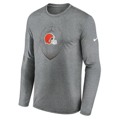 Cleveland Browns Icon Legend Performance Long Sleeve T-Shirt - Heather Gray T-shirts
