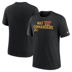 Washington Commanders Overlap Lockup Tri-Blend T-Shirt - Black T-shirts