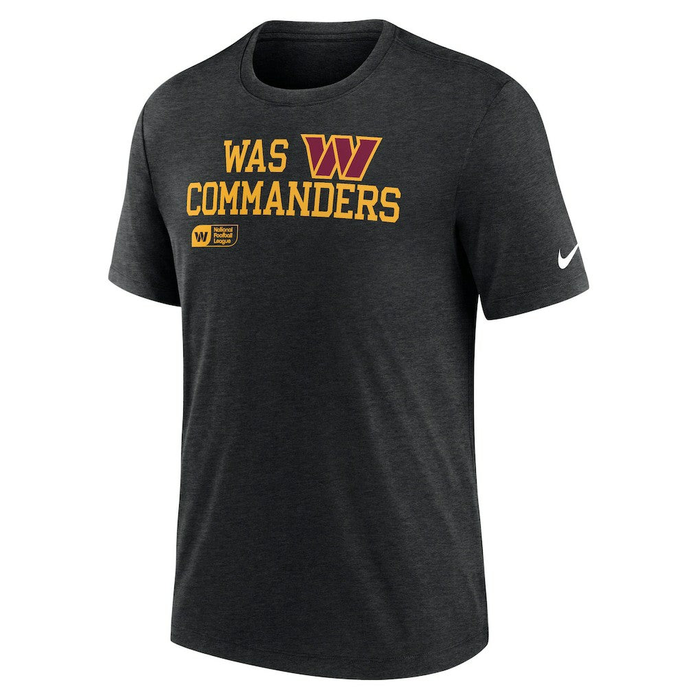 Washington Commanders Overlap Lockup Tri-Blend T-Shirt - Black T-shirts