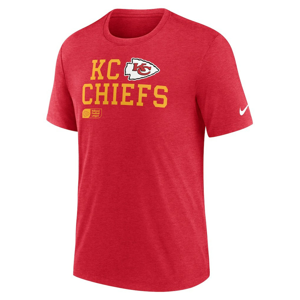 Kansas City Chiefs Overlap Lockup Tri-Blend T-Shirt - Red T-shirts