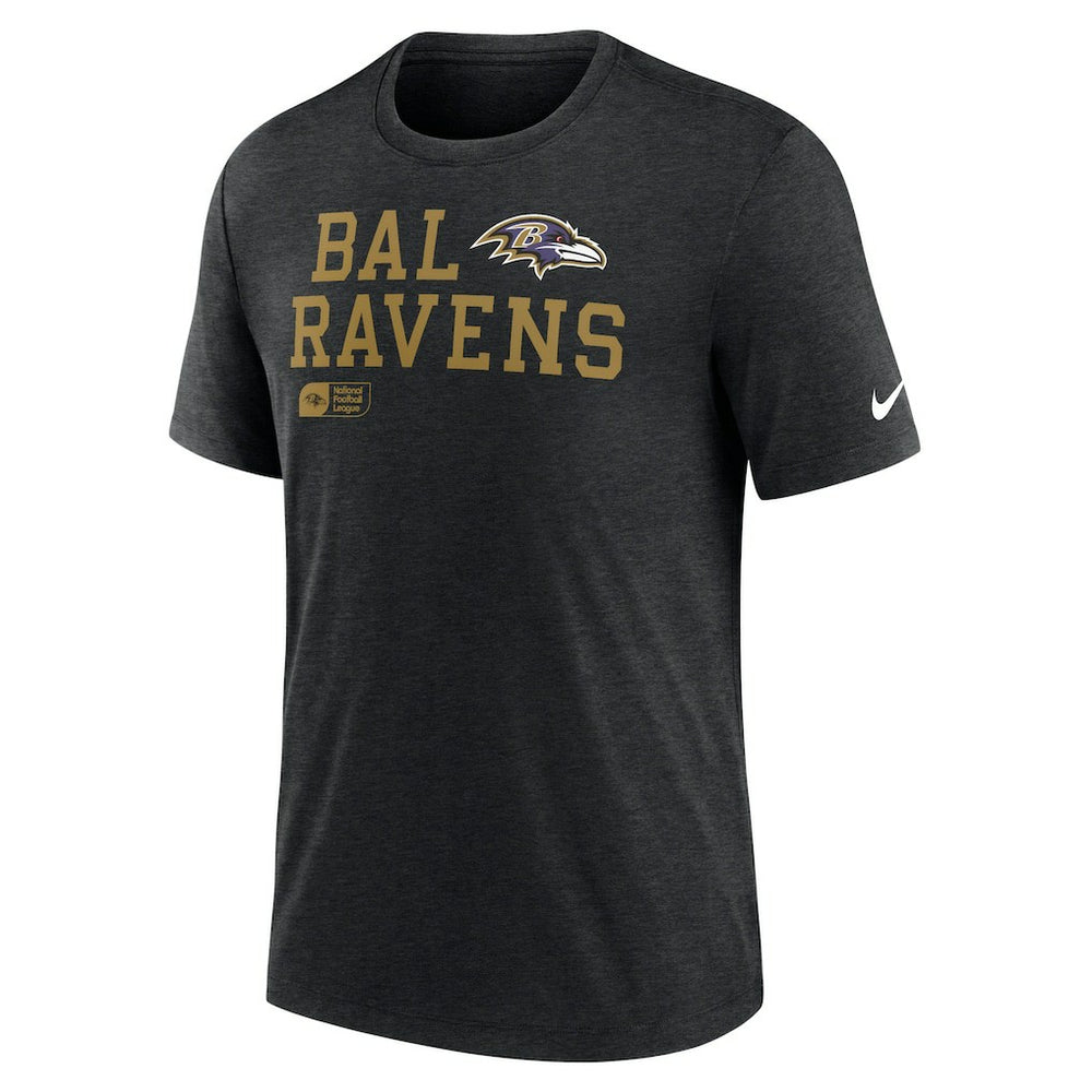 Baltimore Ravens Overlap Lockup Tri-Blend T-Shirt - Black T-shirts