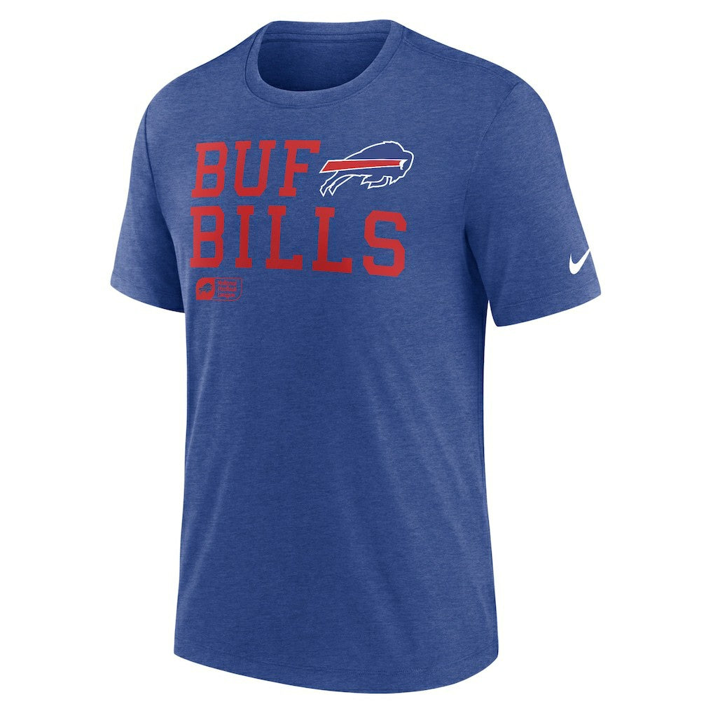 Buffalo Bills Overlap Lockup Tri-Blend T-Shirt - Royal T-shirts