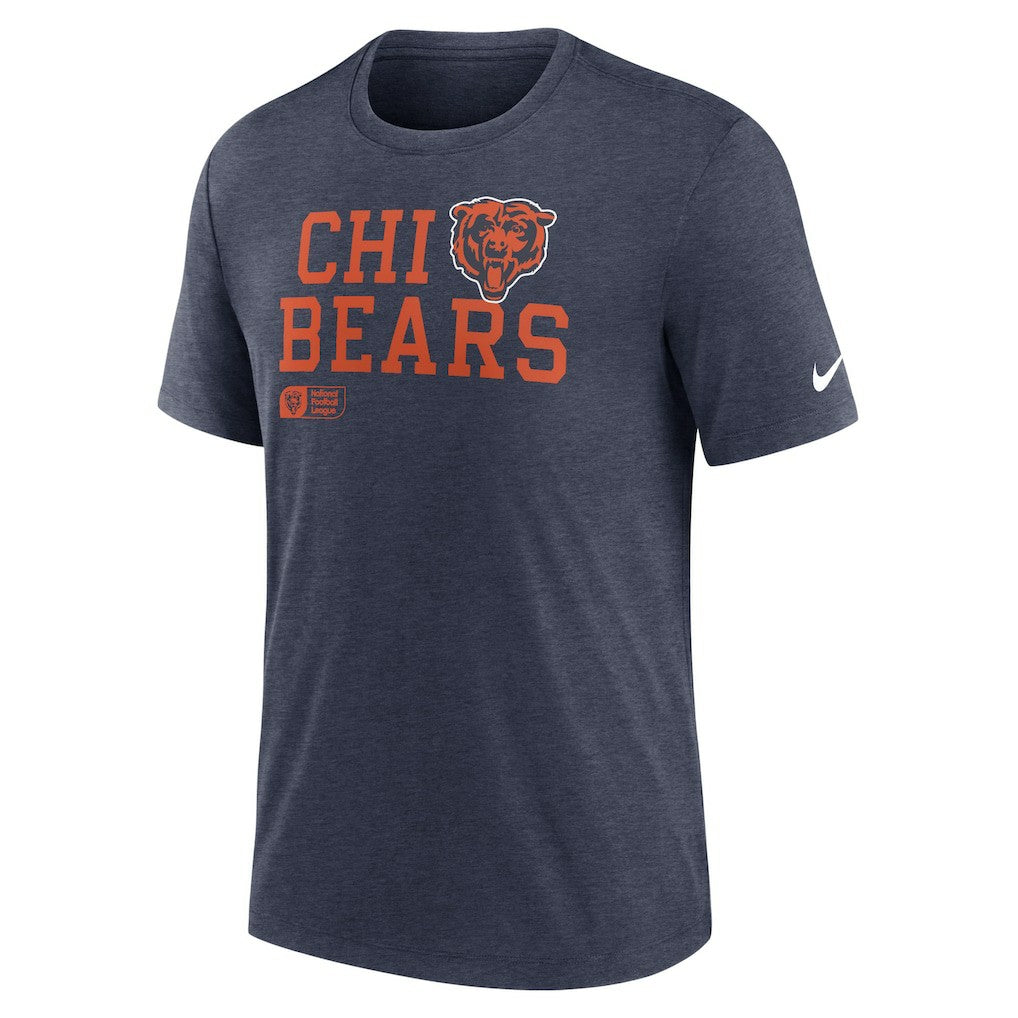 Chicago Bears Overlap Lockup Tri-Blend T-Shirt - Navy T-shirts
