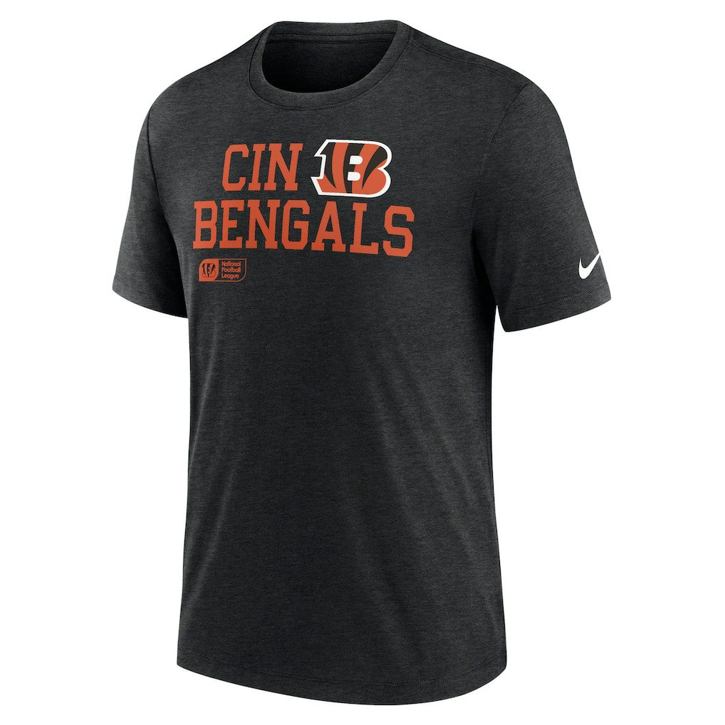 Cincinnati Bengals Overlap Lockup Tri-Blend T-Shirt - Black T-shirts