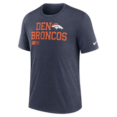 Denver Broncos Overlap Lockup Tri-Blend T-Shirt - Navy T-shirts