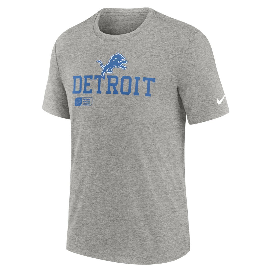 Detroit Lions Overlap Lockup Tri-Blend T-Shirt - Heather Gray T-shirts