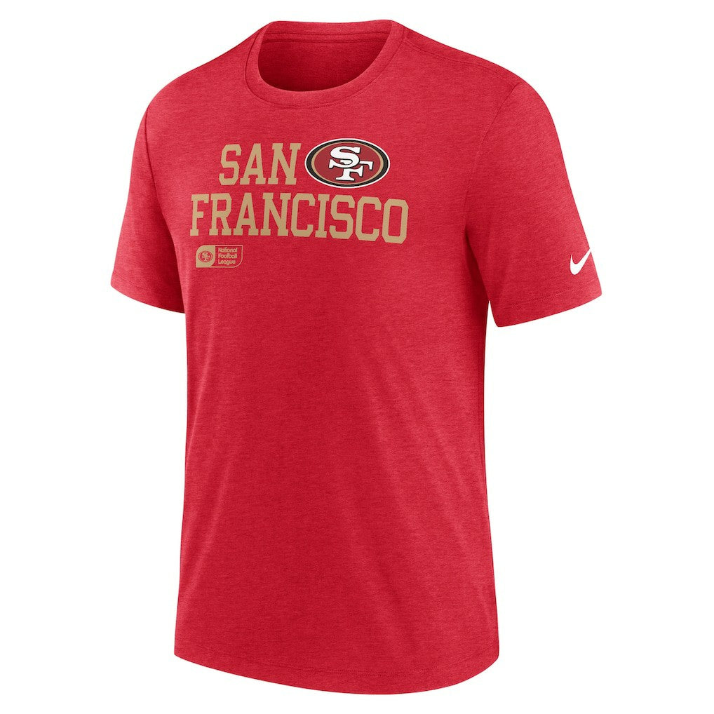 San Francisco 49ers Overlap Lockup Tri-Blend T-Shirt - Scarlet T-shirts